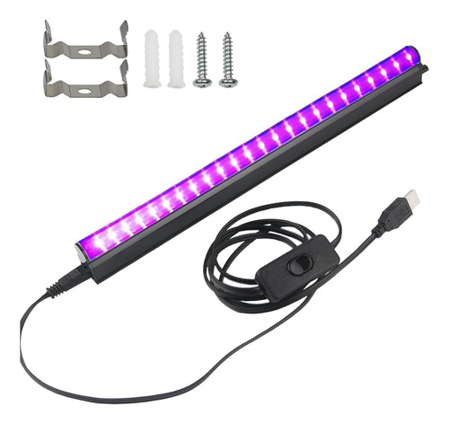 Barra De Luz Negra Led Para Glow Party, 10w Usb T5 1ft Portá