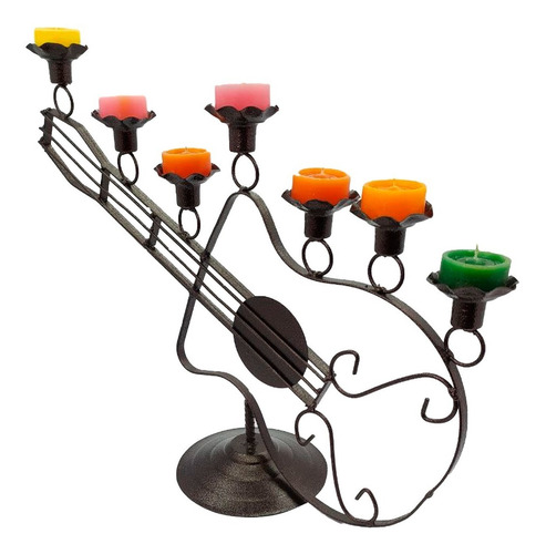 Candelabro 7 Velas . Forma De Guitarra.