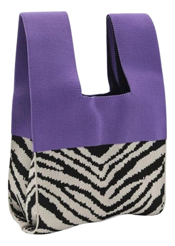 Bolso De Mano De Tela De Punto, Versátil Practico Lavable