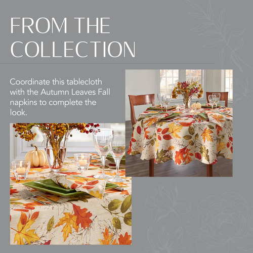 Mantel Estampado De Hojas De Otoño 152 X 305 Cm Rectangular