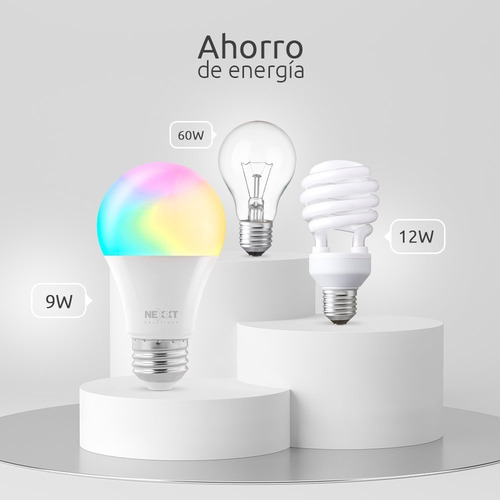 Imagen 4 de 5 de Kit Bombillos Inteligentes Nexxt Nhb-c110 Pack X4 Rgb Wifi