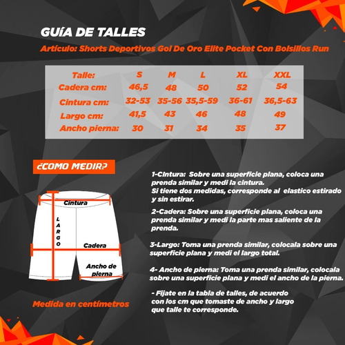 Shorts Deportivos Gol De Oro Elite Pocket Con Bolsillos Run