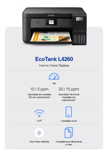 Impressora Epson Ecotank L4260 Multifuncional Wi-fi Bivolt