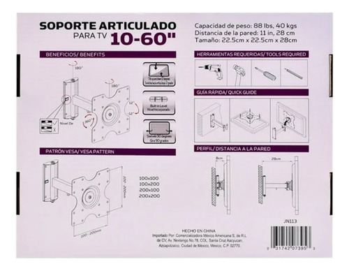 Soporte Articulado Atvio Para Pantallas De 10-60 Pulgadas