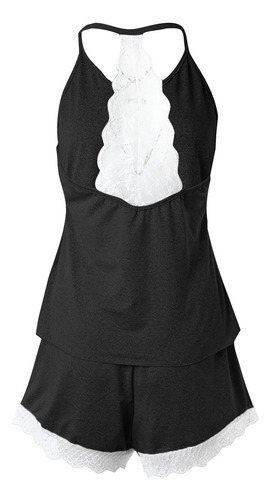 Camiseta Con Tirantes De Encaje Versátil Y Cómoda En Forma D