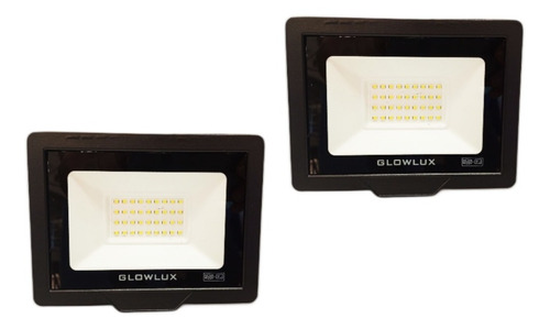Pack X2 Proyector Reflector Eco Led 30w Fría Glowlux E A 
