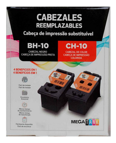 Pack Cabezales Canon Negro Bh-10 Y Color Ch-10 Original
