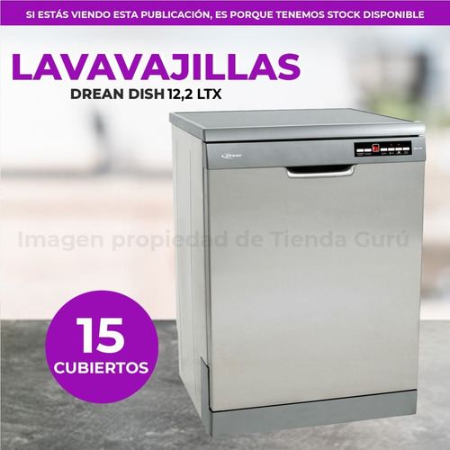 Imagen 2 de 7 de Lavavajillas Drean Dish 12.2 Ltx Acero 12 Cubiertos 2 Cestos
