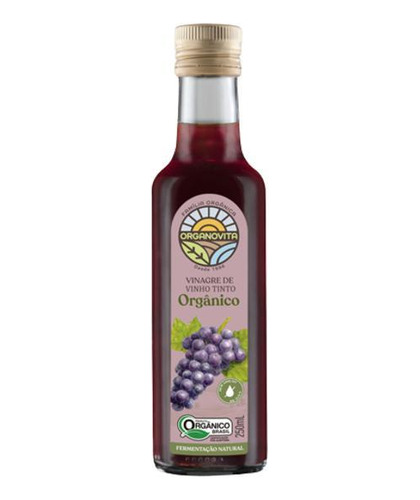 Kit 6x: Vinagre De Vinho Tinto Orgânico Organovita 250ml