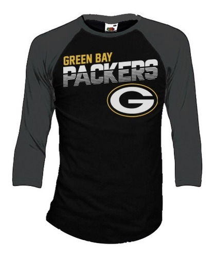 Green Bay Packers Playera Manga 3/4 Para Hombre Y Mujer