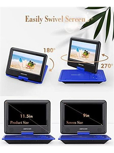 Dbpower 115 Reproductor De Dvd Portátil, Batería Recargable