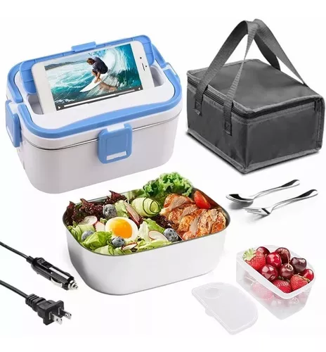 1pc Caja De Almuerzo De Acero Inoxidable Con Asa Portátil, Llene