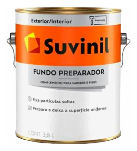 Fundo Preparador De Paredes Base Água 3,6 Litros Suvinil Cor Branco