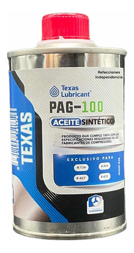 Aceite Para Refrigeración Texas 8oz R134a R404 R407 R410