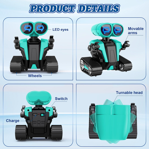 Robot Control Remoto Emo Verde Para Niños A Partir De 3 Años Personaje Color