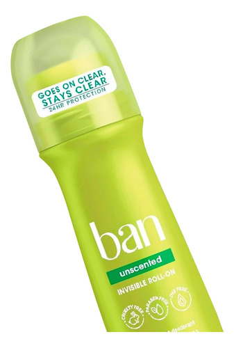 Ban Desodorante Anti Transpirante Roll On Unscented 103ml 3c