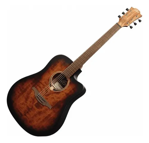 Violao Lag Tramontane Dreadnought El-ac T70dce Black/brown