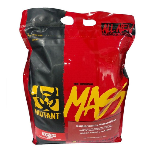 Suplemento en polvo Mutant Mass carbohidratos sabor strawberry banana en sachet de 6.8kg