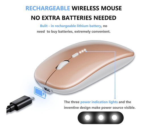 Rato Silencioso Sem Fio Recarregável Fino Qijiayi - Tecnolog
