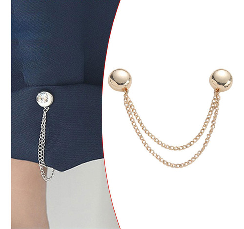 2 Broche Sin Alfileres Con Clip Para Ropa, Aleación De Oro
