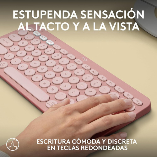 Teclado Logitech Pebble 2 K380s Bluetooth Rosado Español