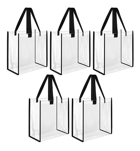 Bolsas De Regalo Grandes De Pvc Transparente Con Asas, 5 Uni