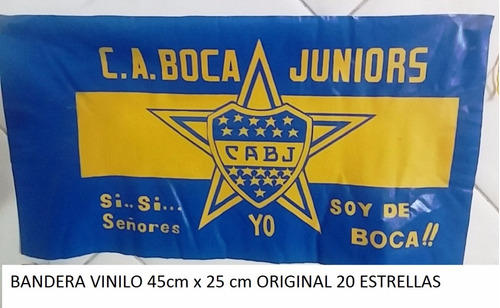 Banderin Boca Juniors Bandera De Cancha Vinilo 44x25cm 70´
