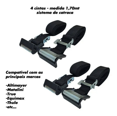 Kit Cinta Fixação Para Rack Transbike Engate Aço 4 Pçs Bike