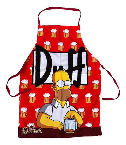 Mandil Delantal Chef Parrillero Estampado Caballero Variado Simpson