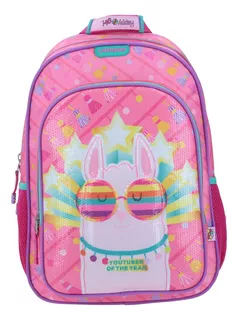 Mochila Grande Chenson Primaria Happy Girl Porta Tablet Llama 3d Coleccion Chei Hg65418-p Color Rosa chicle