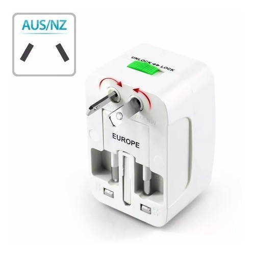 Imagen 5 de 10 de Adaptador Universal Viajero Internacional Enchufe 110v 220v