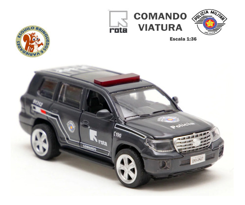 Miniatura Carro De Polícia Militar Viatura Rota Bope Goe