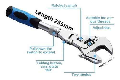 Para Llave De Carraca Telescópica Plegable Oscilante De 10