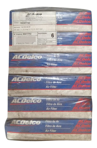 Filtro Aire Agile Pack X 6 Unidades 3c Acdelco