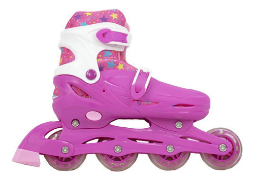 Patins Infantil + Capacete + Acessórios 36-39 Rosa