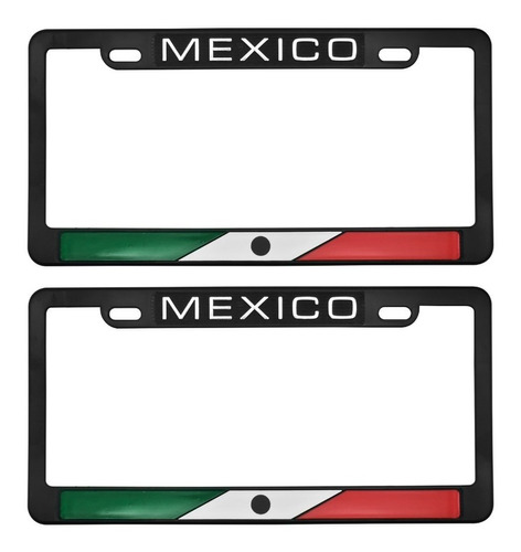 Par Porta Placas Mexico Bandera Auto Universal