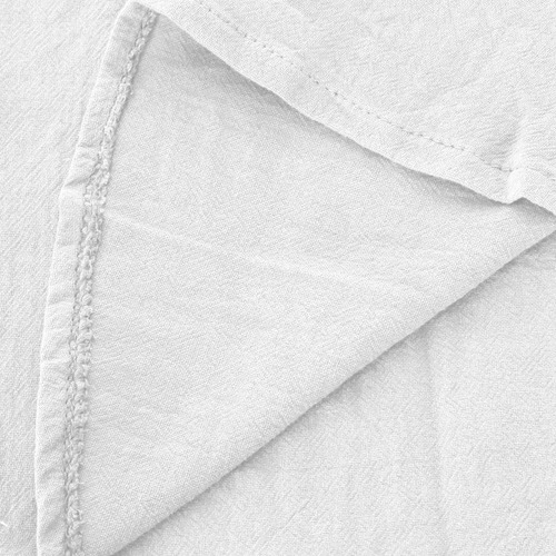 Blusa Casual De Lino De Algodón Liso Con Cuello Alto Y Boton