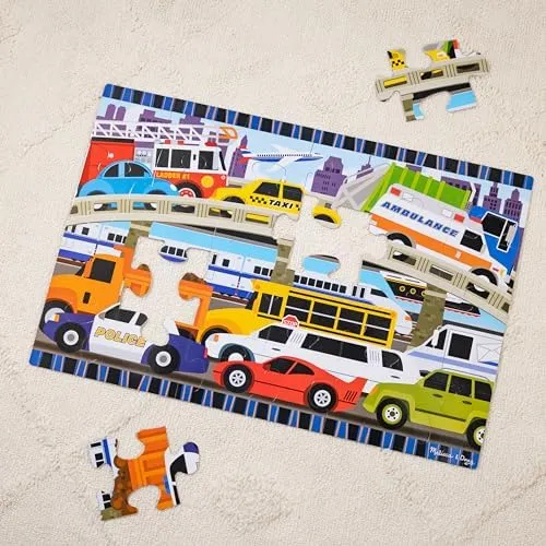 Melissa & Doug Traffic Jam Jumbo Jigsaw Floor Puzzle 24 Pie