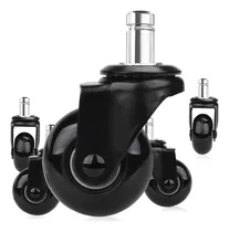 Comprar Ruedas Garruchas 2 Para Silla Giratoria De Silicona (5 Un) Ruedas Negro