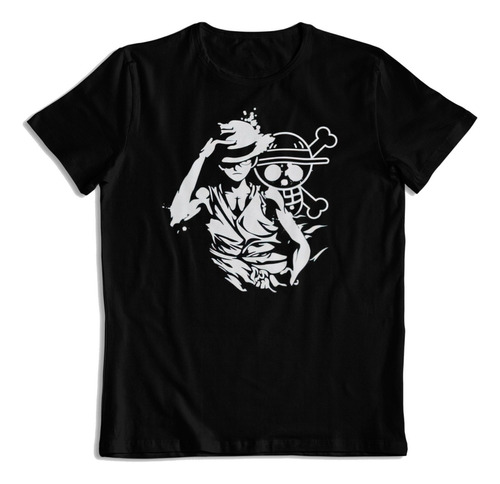 Polera De Algodon Estampada Logo D Luffy One Piece Fan Art05