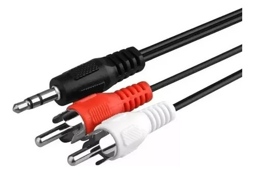 Cable De Audio 2 Rca Macho Longitud 3 Mts Jack 3.5mm