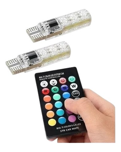  Kit Muelitas Led 5050 T10 Multicolor Rgb Con Control Remoto