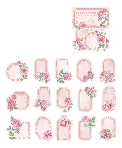 Set 30 Stickers Etiquetas Florales Journal Scrapbook Collage