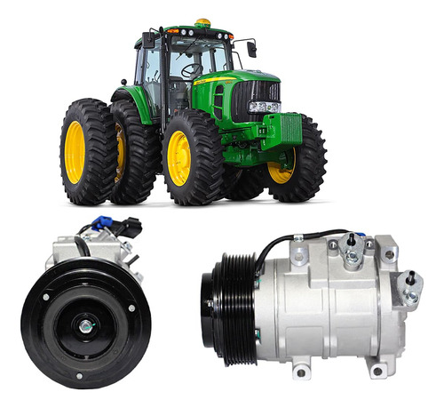 Compressor Ar Cond. 10sre18c 8pk 12v Aplicavel Jhon Deere