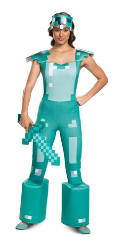 Minecraft Armor - Disfraz Dama Adulto Talle S 15069n