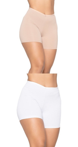 Imagem 1 de 10 de Kit 2 Bermuda Short Segunda Pele Microfibra Anagua Feminino