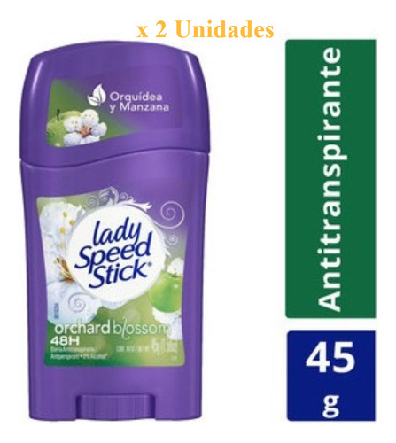 Desodorante Lady Speed Stick 45gr Orchard Blossom X 2 Unidad