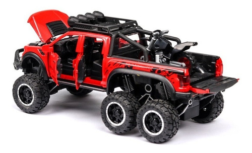 Ford Raptor F150 Tuning Edition Miniatura Metal Autos 1:28 Color Rojo