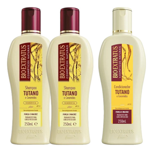 Kit 2 Shampoo 1 Condicionad Força Maciez Tutano 250 Ml K8143