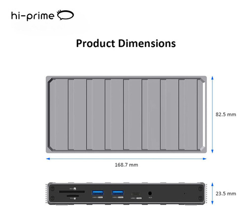 Hub Usb-c Displaylink 3x Monitores Hdmi/dp 4k 8k - Hi-prime